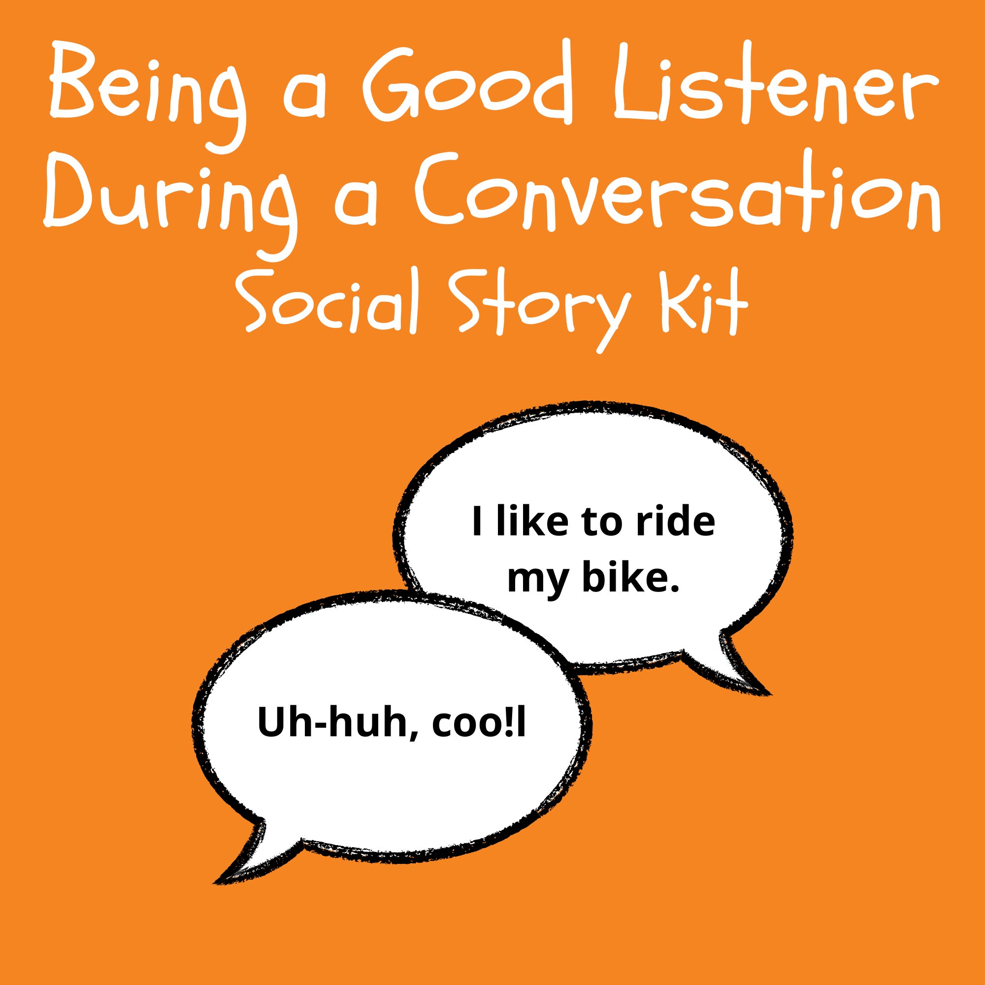 Being a Good Listener During a Conversation Social Story Kit kit cover